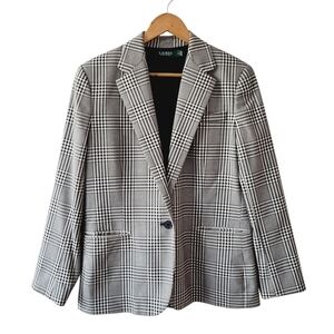 Lauren Ralph Lauren Black and White Plaid Blazer